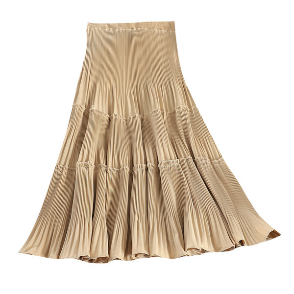 Fusta lunga de dama cu talie inalta in patru culori