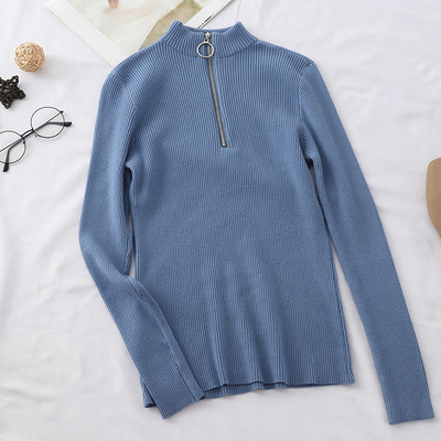 Bluza de dama moderna in mai multe culori cu fermoar