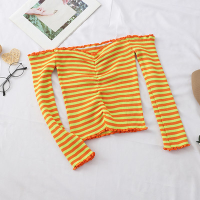 Női csíkos blúz hosszú ujjal, három színben