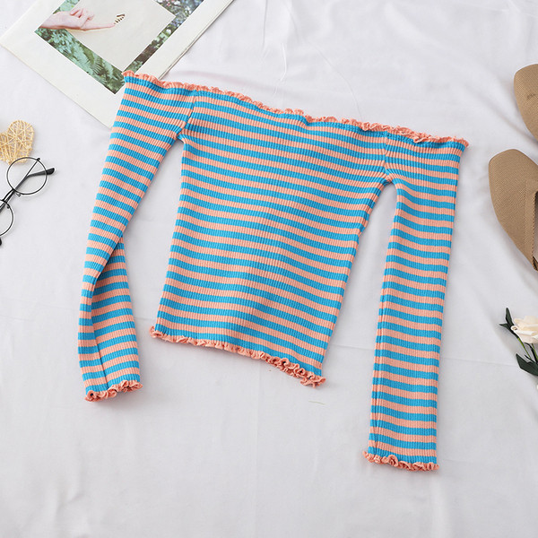 Női csíkos blúz hosszú ujjal, három színben