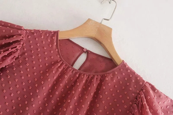 Modern női blúz csupasz váll és O-nyakú