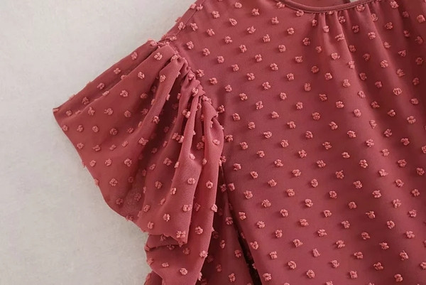 Modern női blúz csupasz váll és O-nyakú