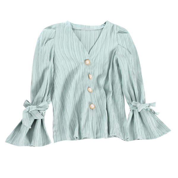 Modern női ing, ujján gombokkal, nyakkendőkkel több színben