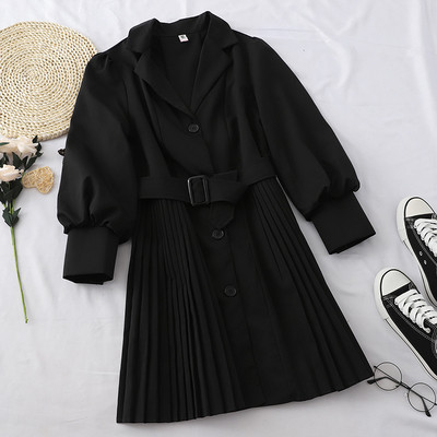 Rochie de dama eleganta cu guler si curea in mai multe culori