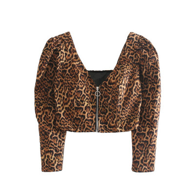 Bluza de dama moderna - model scurt cu model animal