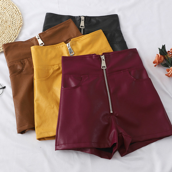 Női nadrág négy színben - műbőr cipzárral