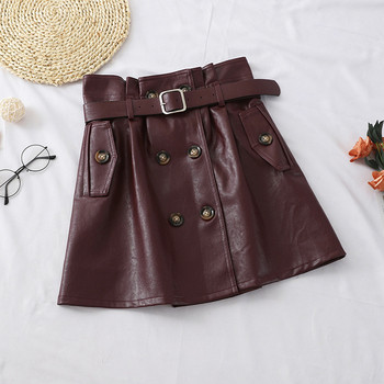Aktuális női szoknya öko bőrből - négy színben gombokkal