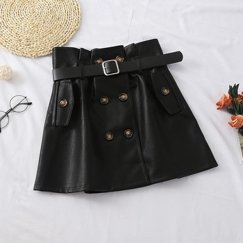 Aktuális női szoknya öko bőrből - négy színben gombokkal