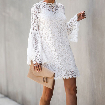 Női csipke ruha lótusz ujjú több színben