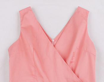 Rochie eleganta de dama cu bretele late si perle in roz