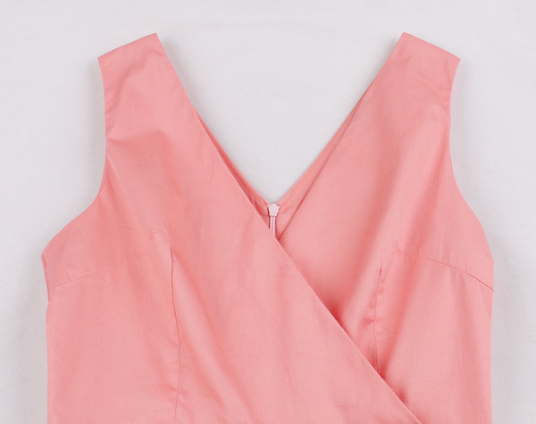 Rochie eleganta de dama cu bretele late si perle in roz