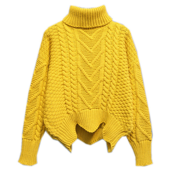 Női téli pulóver magas pólógallérral több színben