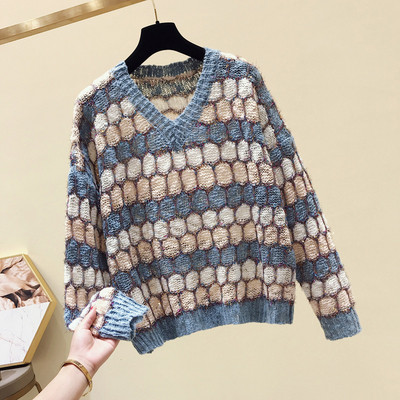 Pulover de dama modern cu decolteu in V in mai multe culori