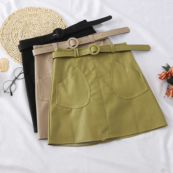 Modern női szoknya három színben, zsebekkel