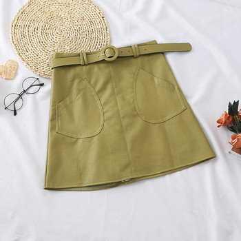 Modern női szoknya három színben, zsebekkel