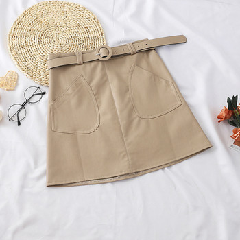 Modern női szoknya három színben, zsebekkel