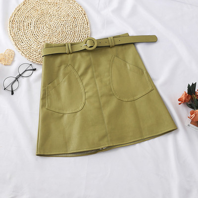 Modern női szoknya három színben, zsebekkel