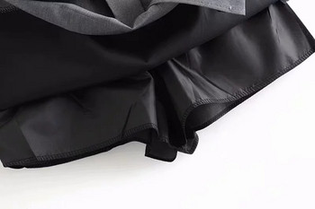 Stílusos női szoknya szürke és fekete színben