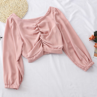 Bluză de damă actuală cu mâneci lungi - în mai multe culori