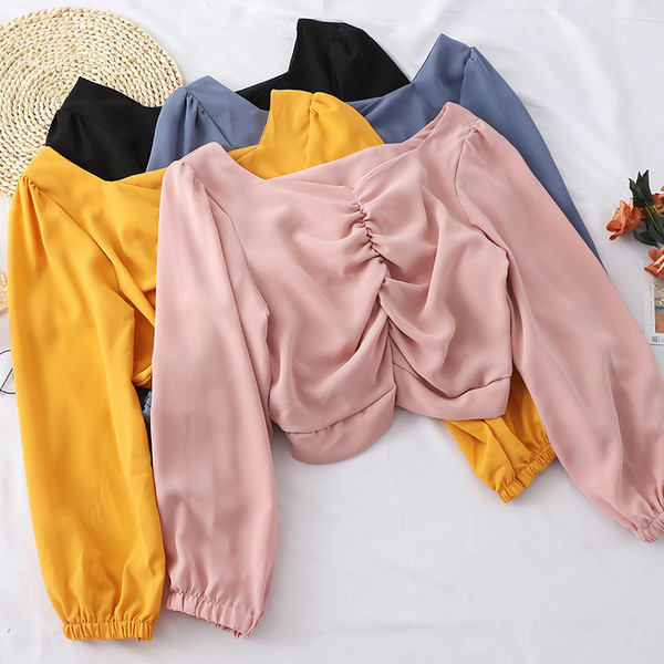 Bluză de damă actuală cu mâneci lungi - în mai multe culori