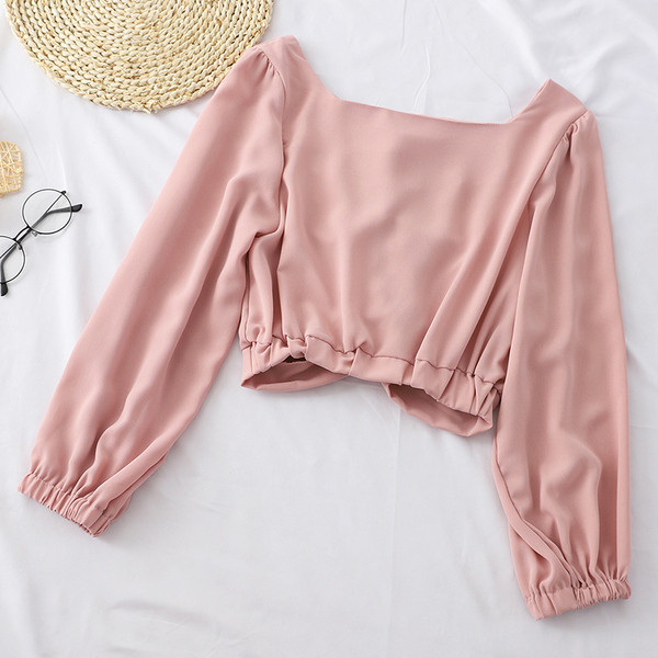 Bluză de damă actuală cu mâneci lungi - în mai multe culori