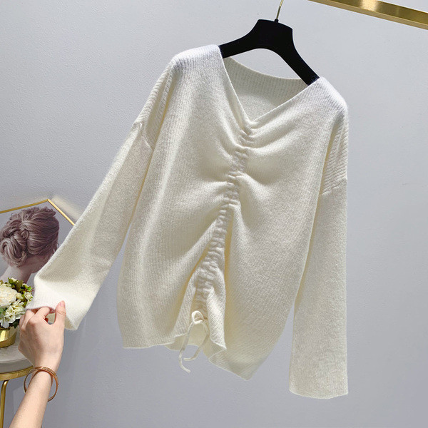 Pulover de dama cu decolteu in V in mai multe culori