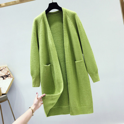 Női zsebes kardigán - hosszú modell több színben