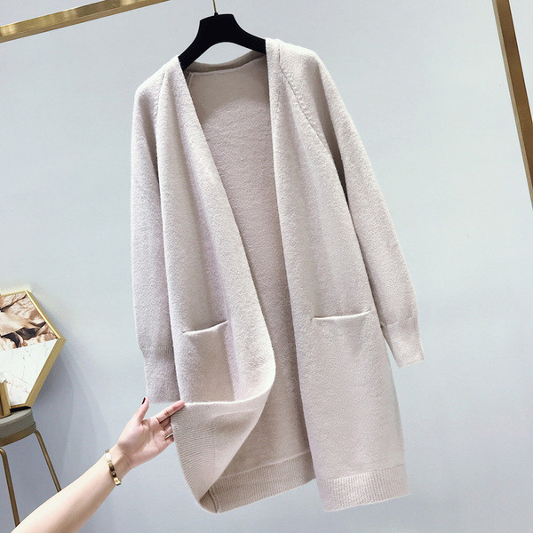 Női zsebes kardigán - hosszú modell több színben