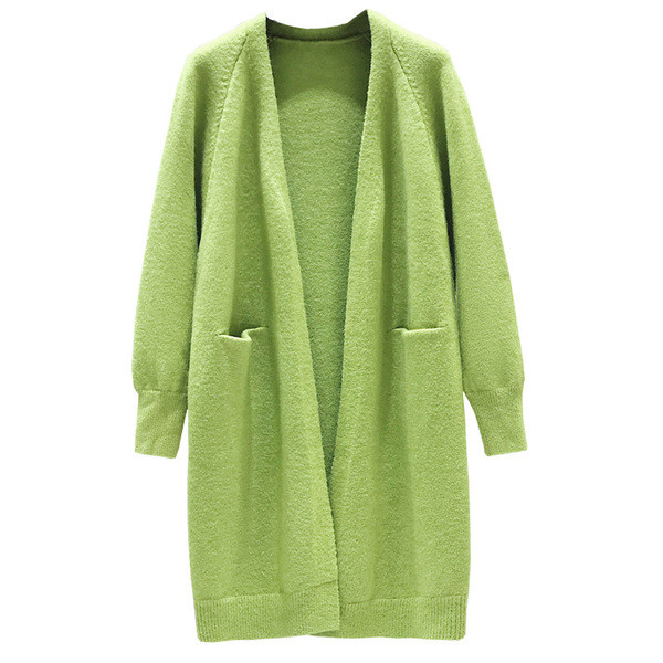 Női zsebes kardigán - hosszú modell több színben