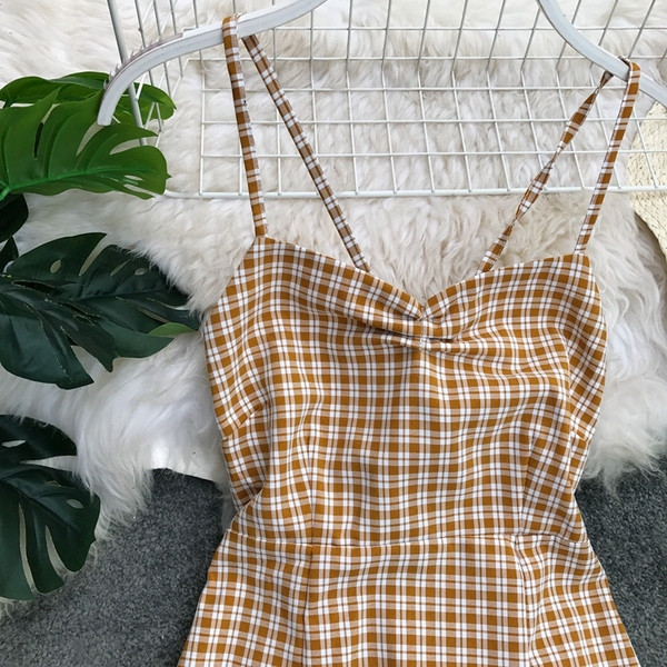 Női lezser hosszú kockás ruha