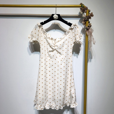 Rochie scurta casual de dama in doua culori - alb si galben