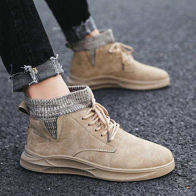 Férfi öko-bőr csizma fekete, barna és szürke színben