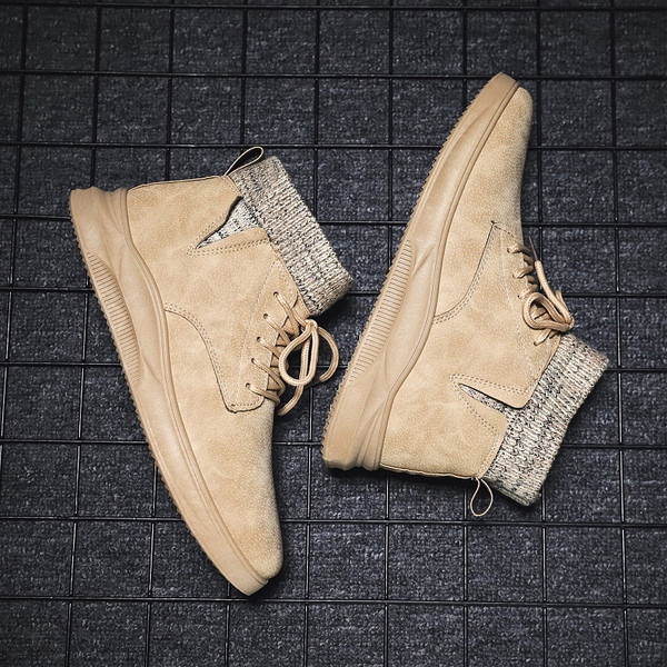 Férfi öko-bőr csizma fekete, barna és szürke színben