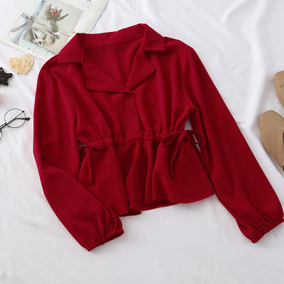 Cămașă modernă de damă cu șireturi - în mai multe culori