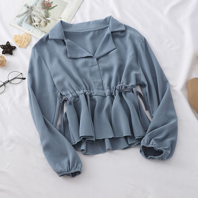 Cămașă modernă de damă cu șireturi - în mai multe culori