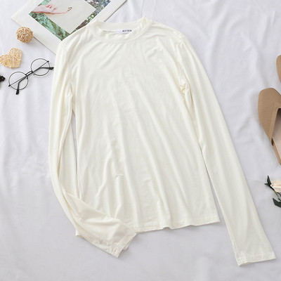 Női blúz több színben O-nyakkal