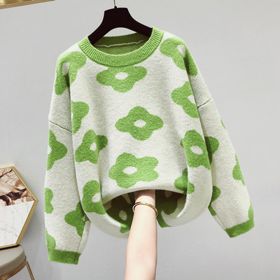 Női téli pulóver O-nyakkal, négy színben