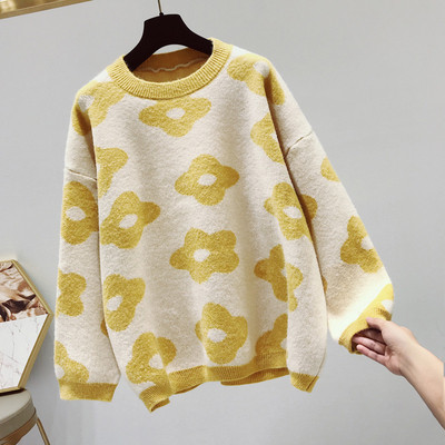 Női téli pulóver O-nyakkal, négy színben