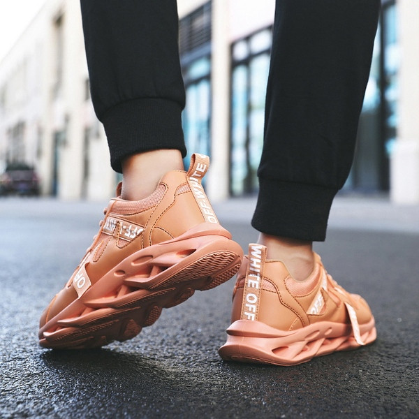 Új férfi tornacipő modell kék, zöld és barna feliratokkal