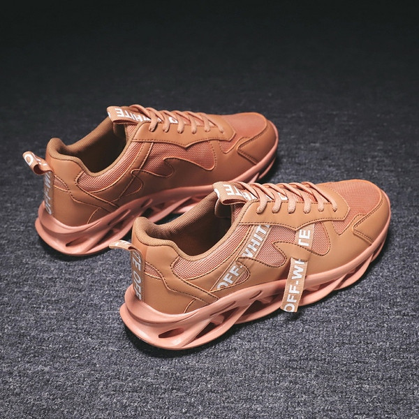 Új férfi tornacipő modell kék, zöld és barna feliratokkal