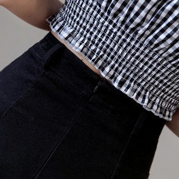 Fusta de dama actuala in doua culori cu nasturi