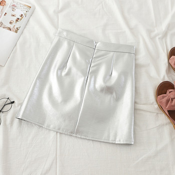 Fusta eleganta de dama in negru si argintiu