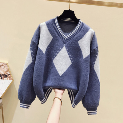 Női alkalmi pulóver V-nyakkal, több színben