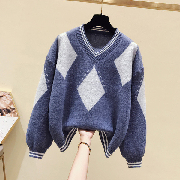 Női alkalmi pulóver V-nyakkal, több színben