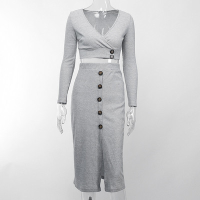 Szürke színben két részből álló napi női szett