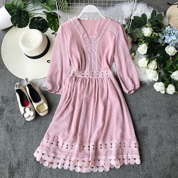 Női alkalmi ruha három színben 3/4-es ujjal