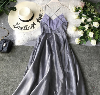 Rochie moderna de dama - model croiat in gri