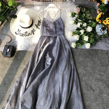 Rochie moderna de dama - model croiat in gri