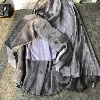 Rochie moderna de dama - model croiat in gri