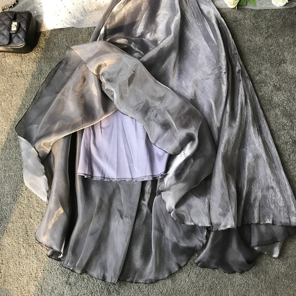 Rochie moderna de dama - model croiat in gri